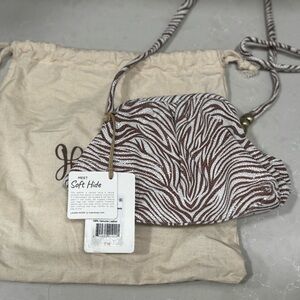 HOBO Brown and White Zebra Print Crossbody Bag